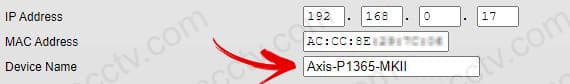 Axis device name
