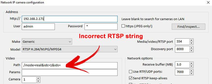 Blue Iris RTSP 400 not found