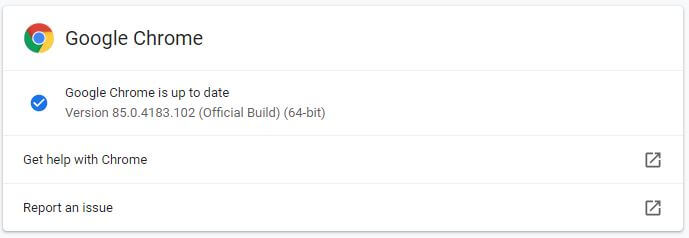 Google Chrome latest version