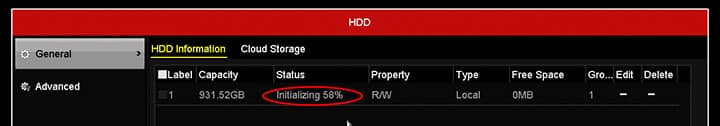 Hikvision DVR Formatting HDD