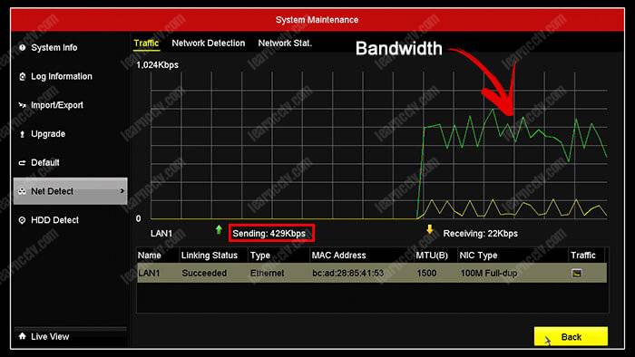 Bitrate in the Hikvision DVR